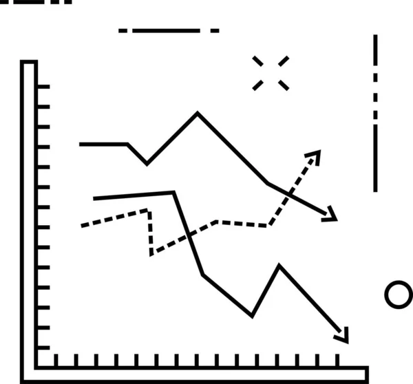 Diagrama Gráfico Ícone Estatístico Estilo Esboço — Vetor de Stock