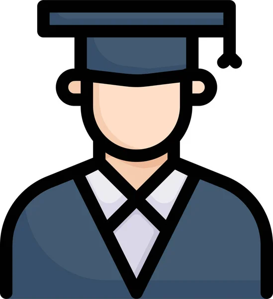 Boy Graduate Education Knowledge Icon — 图库矢量图片