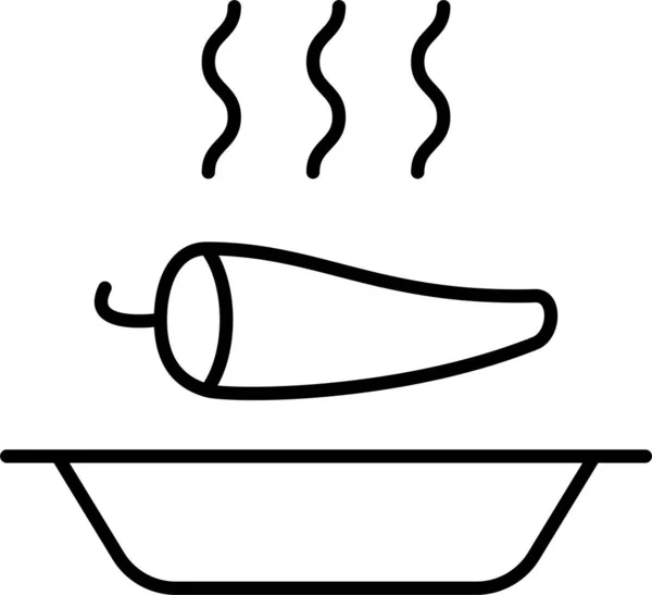 Ψυχρό Πιάτο Πιπεράτο Εικονίδιο Στην Κατηγορία Τροφίμων Ποτών — Διανυσματικό Αρχείο