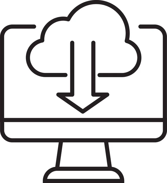 Cloud Computer Entwicklungsikone Der Kategorie Computer Hardware — Stockvektor