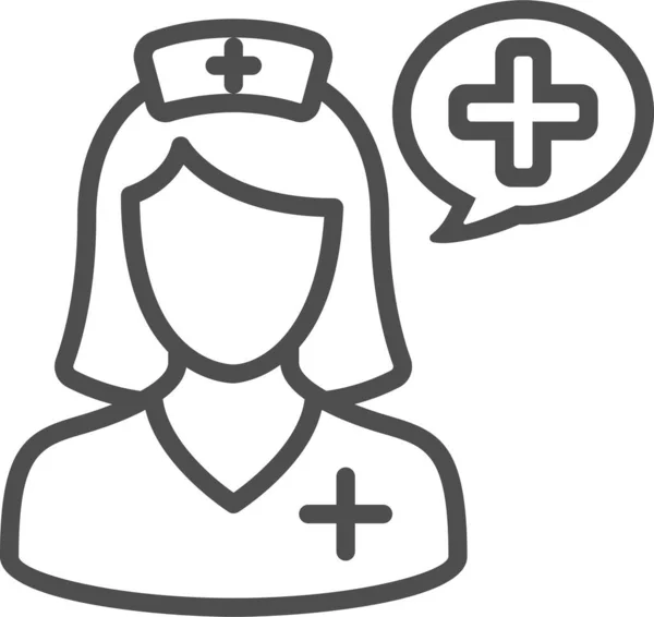 Иконка Пузыря Речи Медсестры Чата — стоковый вектор