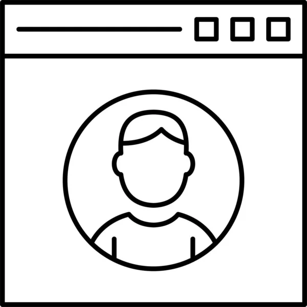 Perfil Inicio Sesión Icono Del Navegador — Vector de stock