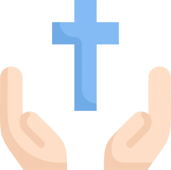Christianity Croce Segno Pasqua Icona Nella Categoria Pasqua — Vettoriale Stock