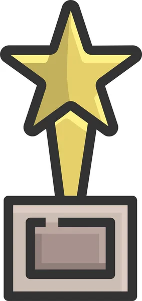 Achievement Award Certificate Icon Filled Outline Style — Stock Vector