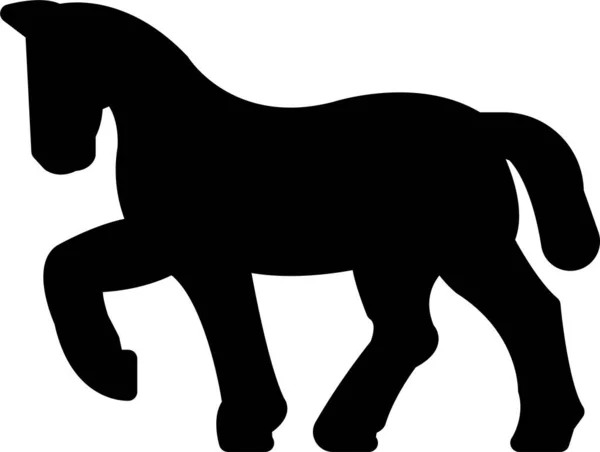Животные Caballo Икона Фермы Твердом Стиле — стоковый вектор