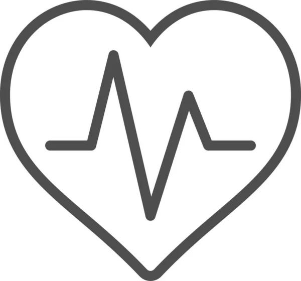 Herzpuls Ikone Umrissen — Stockvektor