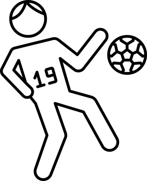 Fußballspiel Kick Ikone Outline Stil — Stockvektor