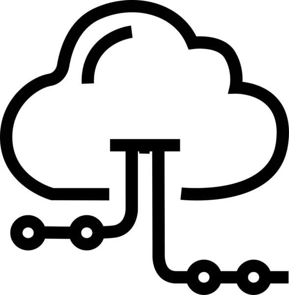 Cloud Share Icoon Outline Stijl — Stockvector