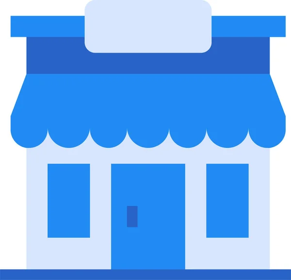 Building Commerce Market Icon Flat Style — Stock vektor