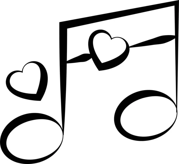 Miłość Miłość Miłość Muzyka Ikona Ręcznie Rysowane Stylu — Wektor stockowy