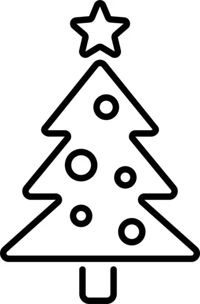Firande Jul Dekoration Ikon Kontur Stil — Stock vektor