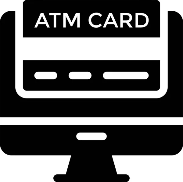 Κάρτα Πιστωτική Online Εικονίδιο Στερεό Στυλ — Διανυσματικό Αρχείο