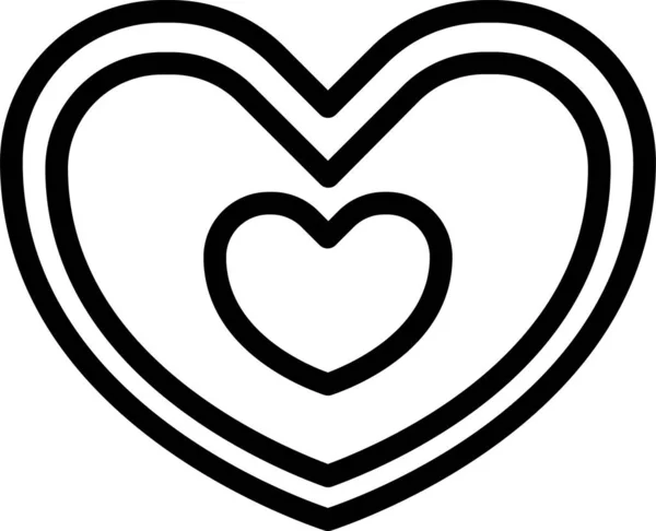 Heart Love Icon Outline Style — Stock Vector