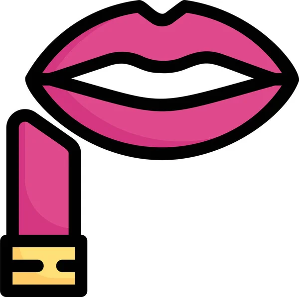 Beberapa Lipstik Dengan Bibir Ikon Cinta - Stok Vektor