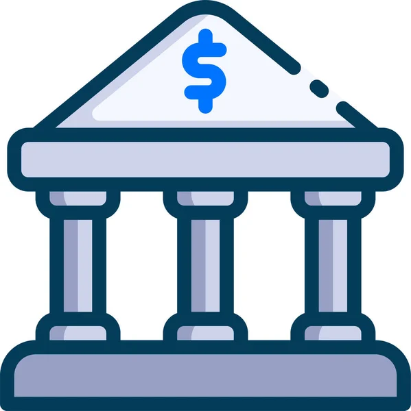 Ícone Bancário Contábil Banco Estilo Esboço Preenchido — Vetor de Stock