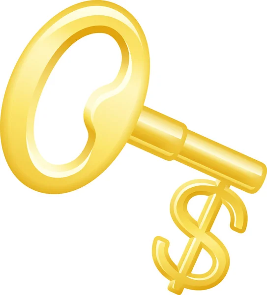 Golden Key Key Success Icon Business Management Category — 图库矢量图片