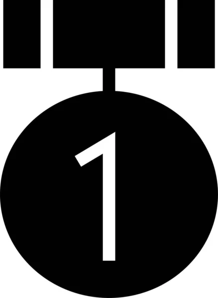 Onderscheiding Badge Kwaliteit Pictogram Solide Stijl — Stockvector