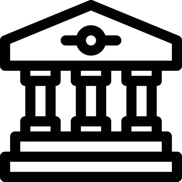 Иконка Банковского Здания Стиле Наброска — стоковый вектор