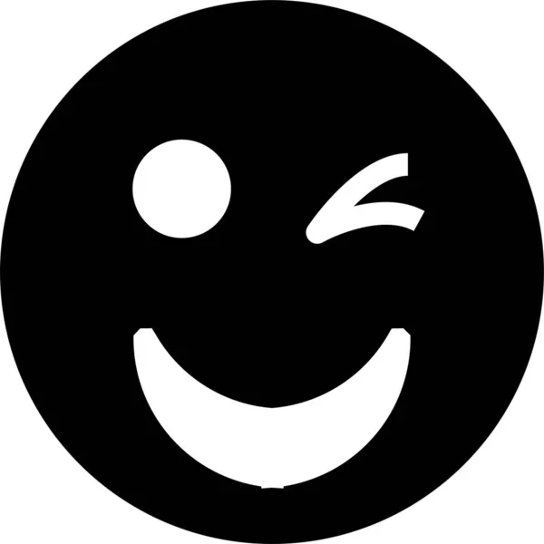 Emoji Emoção Ícone Essencial Estilo Sólido — Vetor de Stock