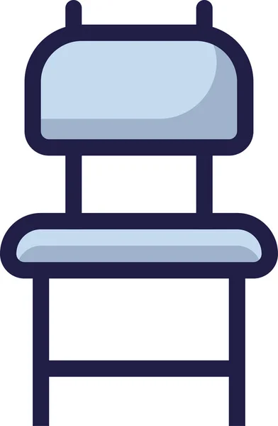 Meuble Chaise Icône Meubles Dans Style Contour Rempli — Image vectorielle
