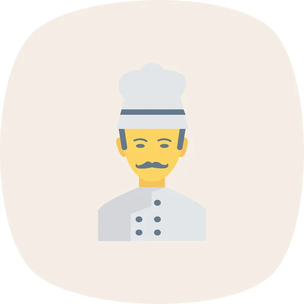 Ікона Кухаря Аватар Плоскому Стилі — стоковий вектор