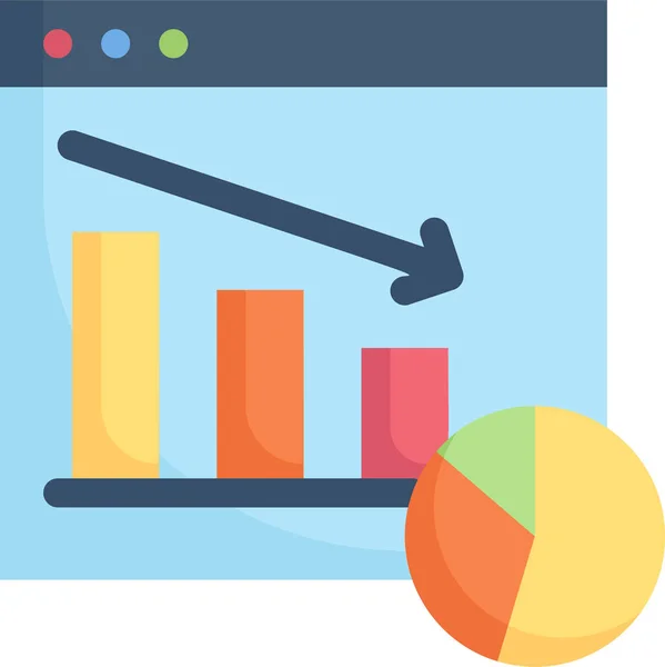 Gráfico Negocios Icono Gestión Crisis — Vector de stock