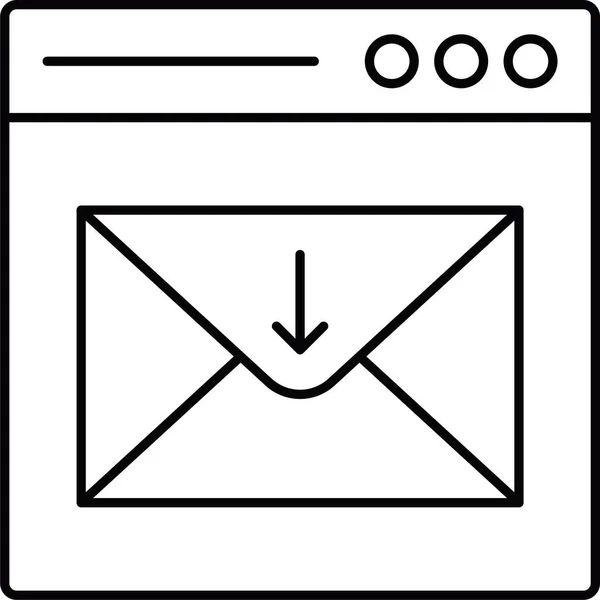 Böngésző Letöltés Mail Ikon — Stock Vector