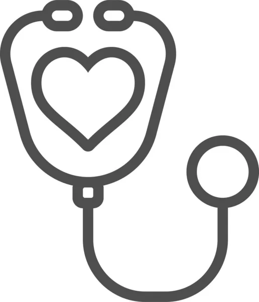 Estetoscópio Cardiologia Ícone Saúde — Vetor de Stock