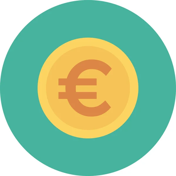 Currency Euro Eurocoin Icon Flat Style — Stock Vector