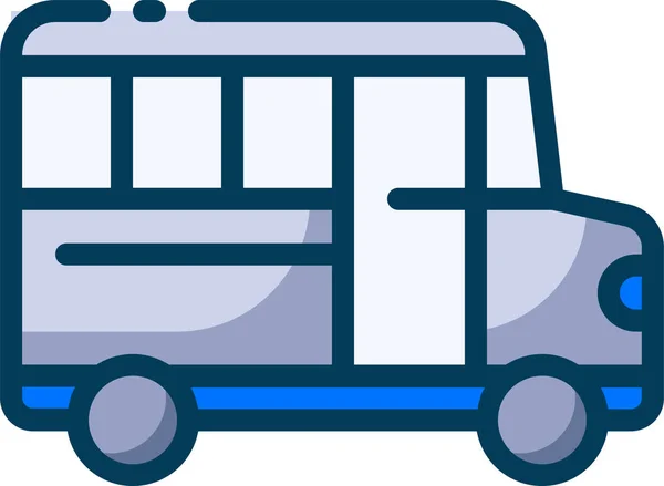 Icono Aprendizaje Educación Autobús Estilo Esquema Lleno — Vector de stock