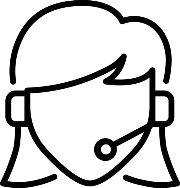 Care Kunden Headset Symbol Umriss Stil — Stockvektor