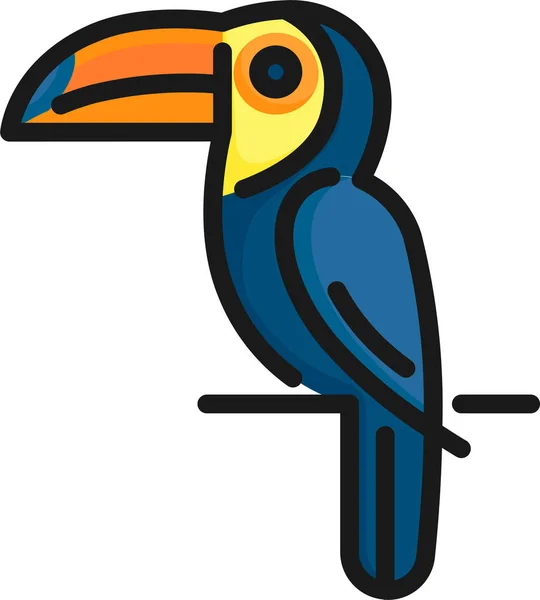 Animal Bird Brazil Icon Filled Outline Style — Stock vektor