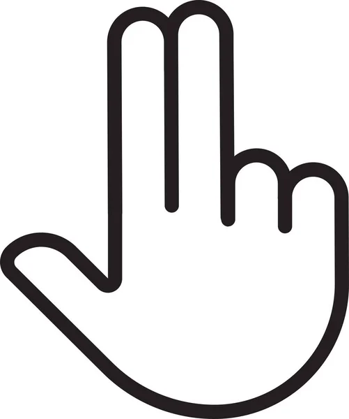 Drag Finger Χειρονομία Εικονίδιο Στυλ Περίγραμμα — Διανυσματικό Αρχείο