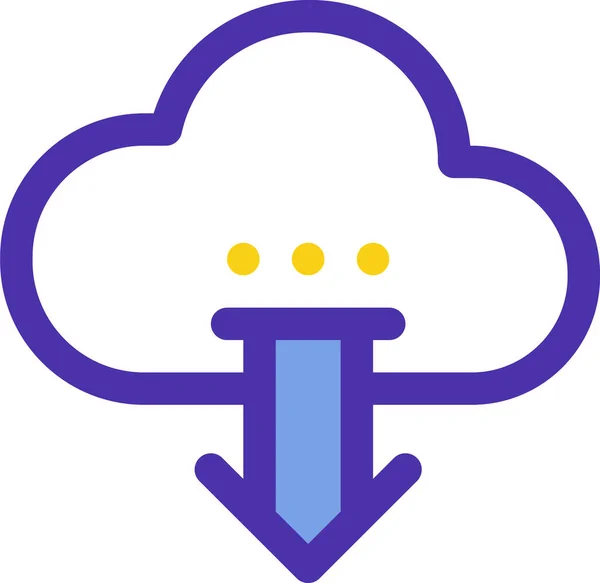 Pfeilwolken Downloadsymbol Ausgefüllten Umriss Stil — Stockvektor