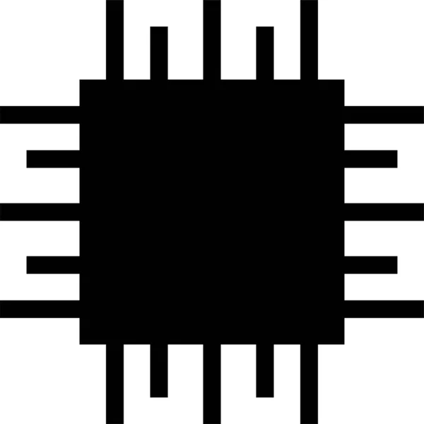 Számítógép Cpu Elektronikus Ikon Szilárd Stílusban — Stock Vector