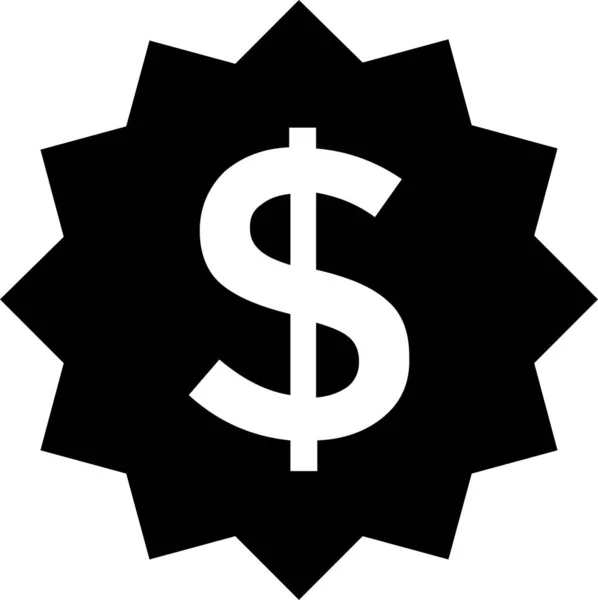 Badge Budget Cash Icoon Solide Stijl — Stockvector