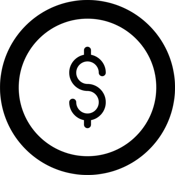 Cash Dollar Icône Finance Dans Style Solide — Image vectorielle