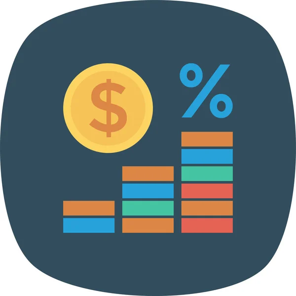 Business Cash Currency Icon Flat Style — Stock Vector