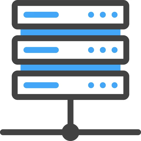 Big Data Datenbank Speichersymbol Stil Ausgefüllter Umrisse — Stockvektor