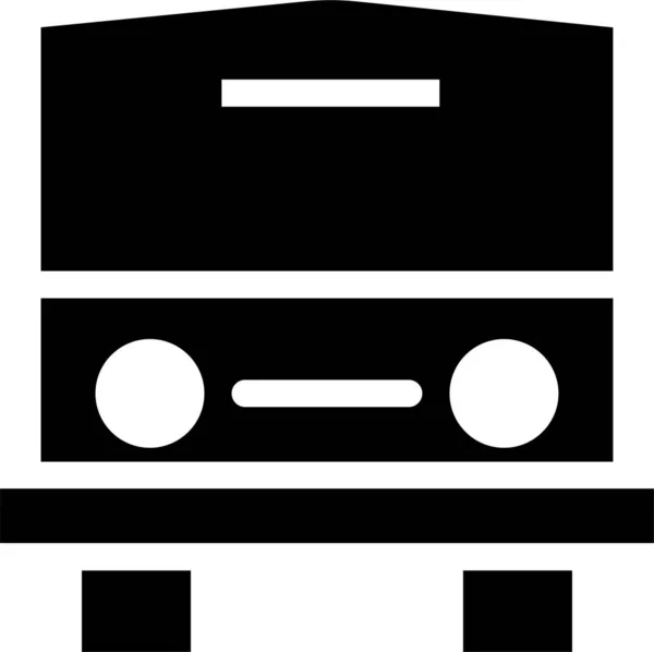 Auto Bus Icono Público Estilo Sólido — Vector de stock