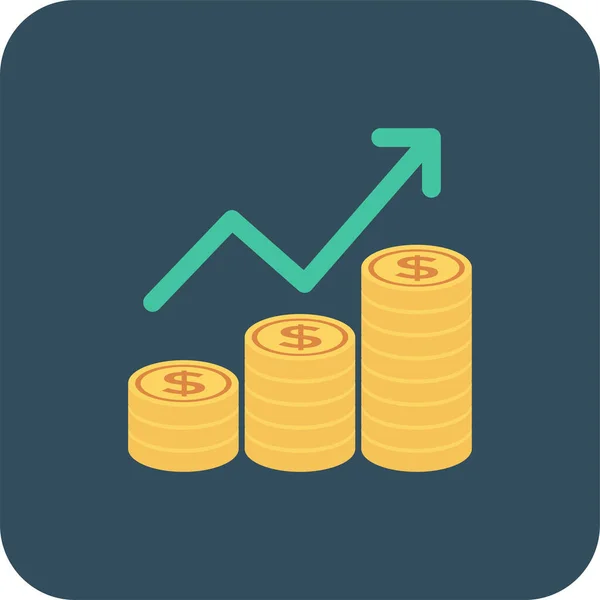 Ícone Gráfico Negócios Analytics Estilo Plano — Vetor de Stock