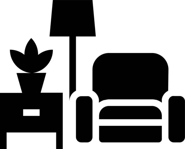 Іконка Сімейних Меблів Суцільному Стилі — стоковий вектор