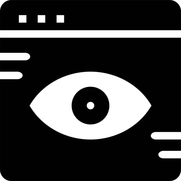 Webbläsare Kontrollera Ögon Ikonen Fast Stil — Stock vektor