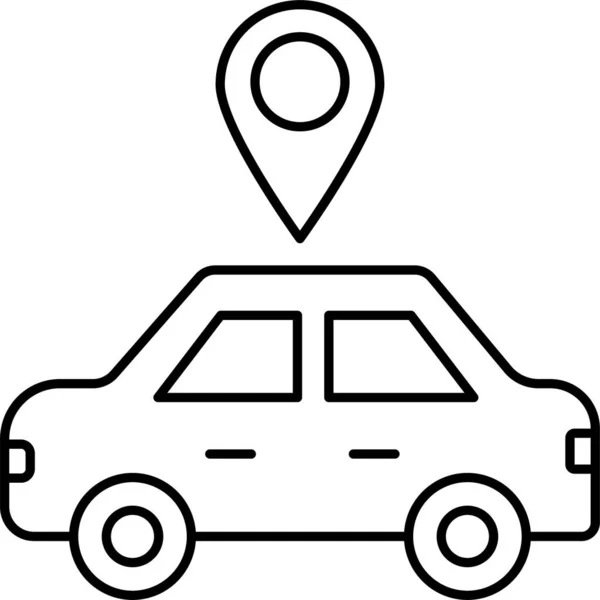 Taxi Gps Térkép Ikon Körvonalazott Stílusban — Stock Vector