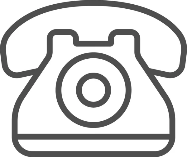 Teléfono Icono Línea Telefónica Estilo Esquema — Vector de stock