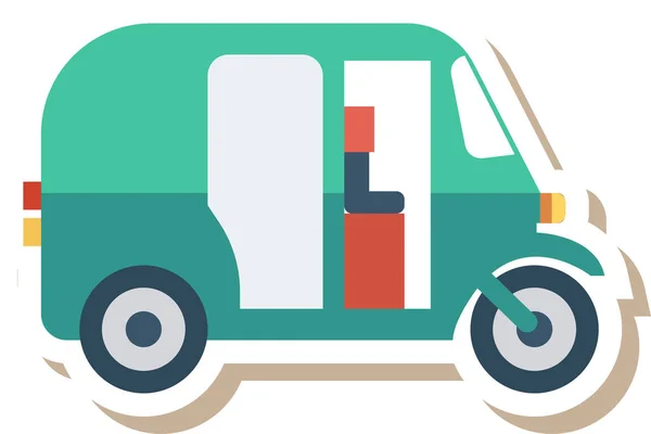 Auto Rickshaw Icono Transporte Estilo Plano — Archivo Imágenes Vectoriales