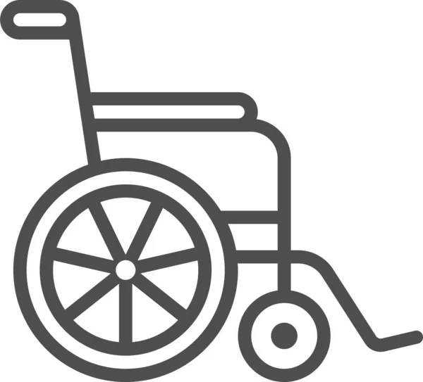 Wheelchair Wheel Chair Disability Icon Outline Style — Stock Vector