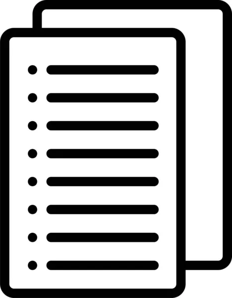 Ikona Seznamu Dokumentů Stylu Osnovy — Stockový vektor