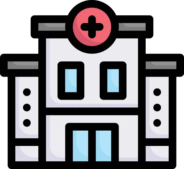 Ikona Opieki Stomatologicznej Budynku Kliniki — Wektor stockowy