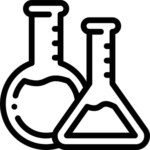 Icono Laboratorio Educación Química Estilo Esquema — Vector de stock